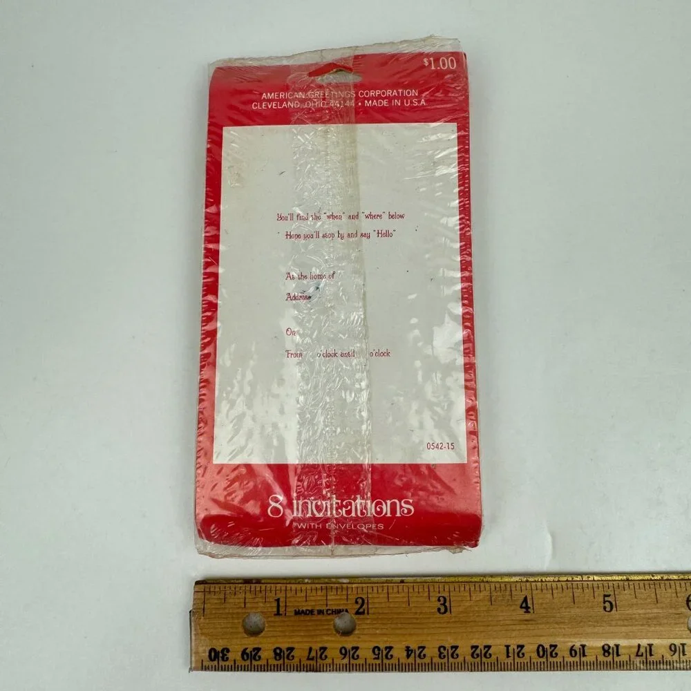 Vtg Unused American Greetings You're invited to an Open House‎ Winter Cards READ